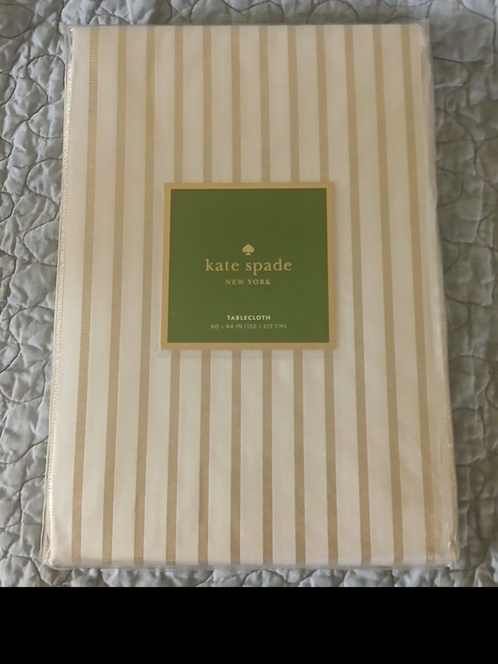 kate spade metallic gold striped tablecloth